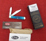 Case 25587 Small Swell Center Jack Pocket Knife Caribbean Blue Sawcut Bone USA Made 6225 1/2 SS