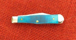 Case 25587 Small Swell Center Jack Pocket Knife Caribbean Blue Sawcut Bone USA Made 6225 1/2 SS