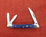 Hen & Rooster Knife 263-BLPB Wharncliffe Whittler 3 1/2" Blue Picked Bone Handle NEW