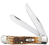 Case 00163 Trapper Knife Amber Bone 6254 SS
