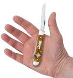 Case 27012 Mini Trapper Knife Jeep Antique Bone Engraved 6207 SS