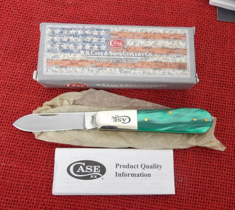 Case 27371 Barlow Single Blade 2019 Green Pearl Kirinite Knife 101009 SS USA Made