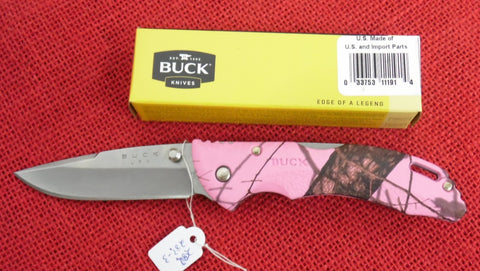 Buck 0285CMS10 285 Bantam Mid-Lock Knife Pink Camo GFN 285CMS10 Lot#285-3