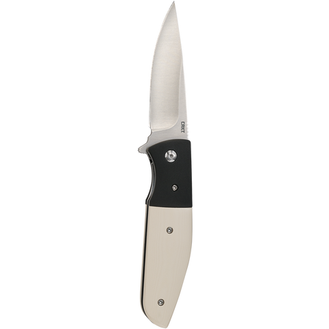 Columbia River CRKT 2867 Curfew Assisted Flipper Knife white Micarta Kommer Design