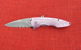 Buck 0292PNX 292 Impulse Serrated Assisted Knife Pink Aluminum 2008 USA BU-525