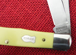 Schrade Knife 296Y 296 Trapper Yellow Handle USA Made 1980's UNUSED