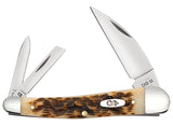 Case 30094 Seahorse Whittler Knife Carbon Steel Amber Jig Bone 6355WH CS