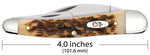 Case 30094 Seahorse Whittler Knife Carbon Steel Amber Jig Bone 6355WH CS