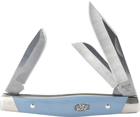 Buck 0301BLS 301 Stockman 4" Pocket Knife Smooth Blue 420HC USA MADE