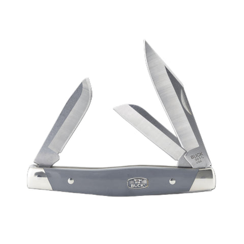 Buck 0301GYS2 301 Stockman 4" Pocket Knife Smooth Gray 420HC USA MADE