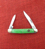 Hen & Rooster Knife 302-GSB Pen Knife 2 3/4" Green Smooth Bone Handle NEW