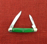 Hen & Rooster Knife 302-GSB Pen Knife 2 3/4" Green Smooth Bone Handle NEW