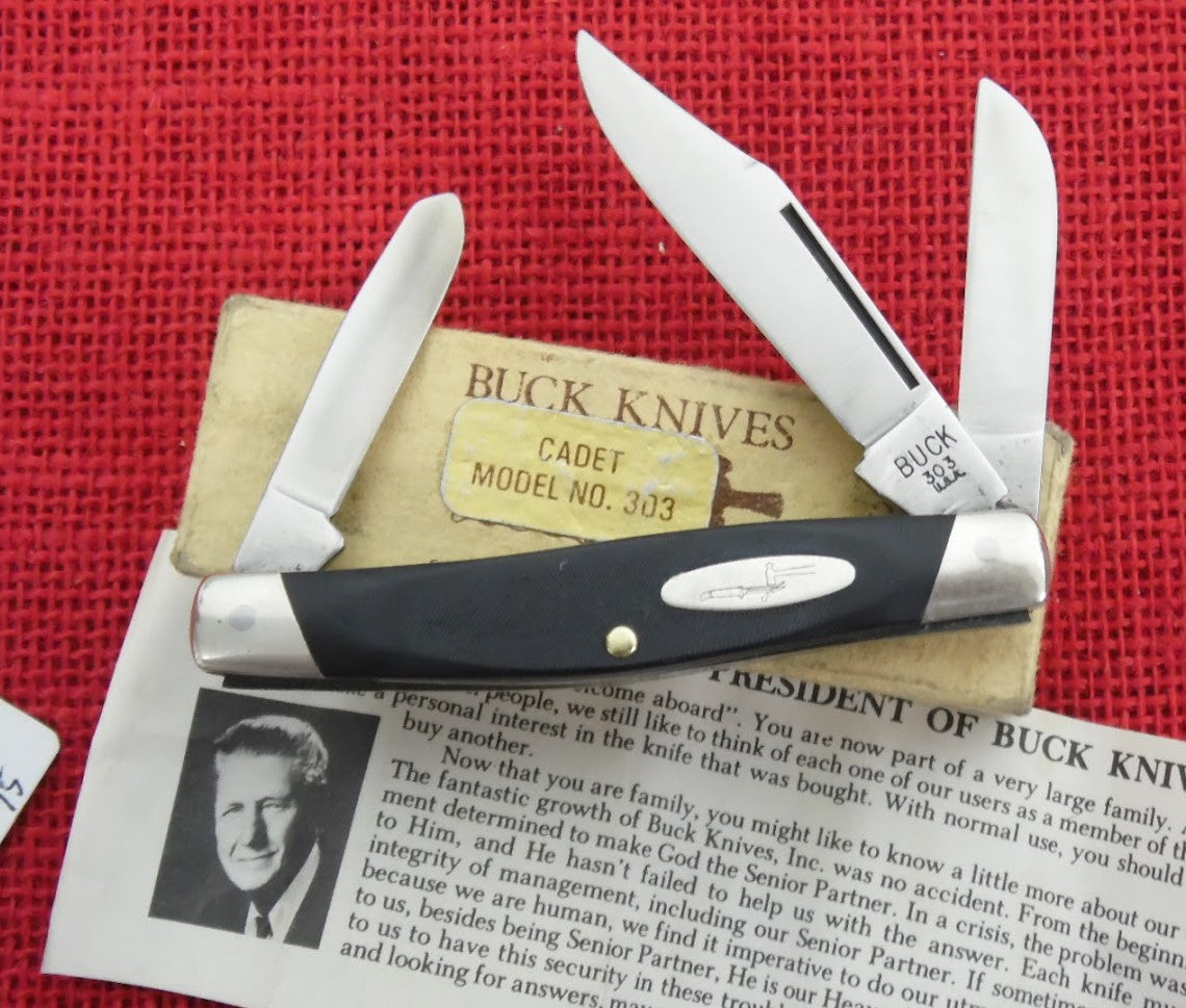 Buck 0303 303 Cadet Pocket Knife Camillus Made 19741985 Pre Date Code