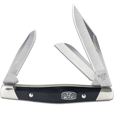 Buck 0303BKS1 303 Cadet 3.35" Pocket Knife Smooth Black 420HC USA MADE