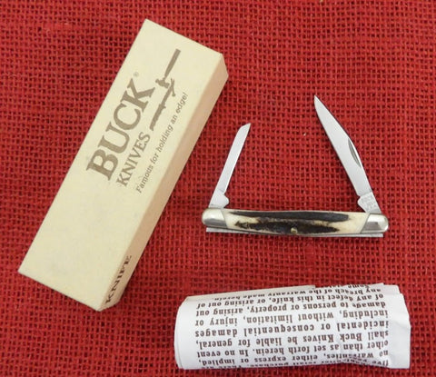 Buck 0305 305 Lancer Stag Pocket Knife 425M Steel USA w/ BOX 1989 Lot#305-49