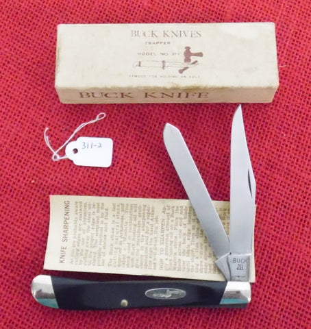 Buck 0311 311 Slim Line Trapper 2 Blade Pocket Knife USA USA UNUSED in BOX Lot #311-2