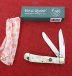 Hen & Rooster Knife 312-MOP Trapper 4 1/8" Pearl New Bertram Cutlery