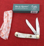 Hen & Rooster Knife 312-MOP Trapper 4 1/8" Pearl New Bertram Cutlery