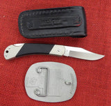Kershaw 3120 Black Gulch Belt Buckle Set 1987 Lockback Knife Japan Officer Ranch OR Display Box Sheath