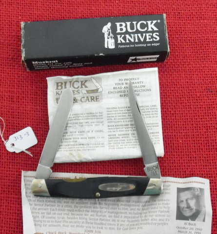 Buck 0313 313 Muskrat Pocket Knife USA Made Black Box Discontinued Lot #313-3