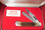 Buck 0314 314BB Trapper 1991 VA State Wild Turkey Federation Knife Brown Bone Handle USA Lot#314-3