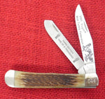 Buck 0314 314BB Trapper 1991 VA State Wild Turkey Federation Knife Brown Bone Handle USA Lot#314-3