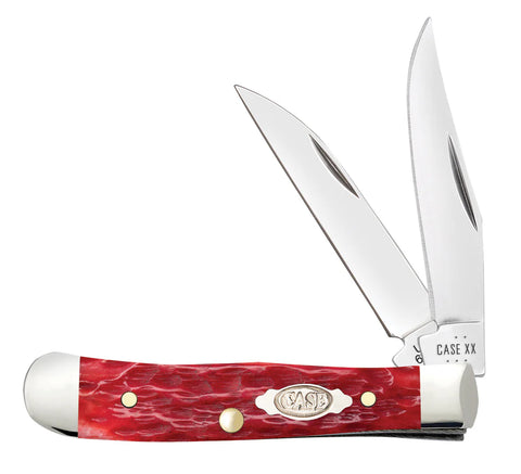 Case 31944 Tiny Trapper Dark Red Bone Knife Carbon Steel 62154W CS