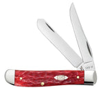Case 31952 Mini Trapper Pocket Knife Dark Red Jigged Bone CS Carbon Steel 6207 CS