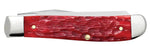 Case 31952 Mini Trapper Pocket Knife Dark Red Jigged Bone CS Carbon Steel 6207 CS