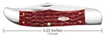 Case 31960 Folding Hunter 2 Blade Knife Dark Red Jig Bone Carbon Steel Leather Sheath USA 6265 CS