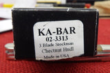Ka-Bar  Knife 02-3313 Dog's Head Stockman 4" Closed Chestnut Handles USA