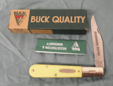 Buck 0331YW 331 Large Granddaddy Barlow Yellow Sawcut Delrin 1997 USA RARE  Lot#BU-332