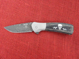 Buck 0336GYSLE 336 Paradigm Damascus Charcoal Wood Paul BOS USA 2001 #92/100 Lot#BU-459