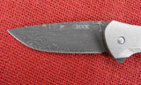 Buck 0336GYSLE 336 Paradigm Damascus Charcoal Wood Paul BOS USA 2001 #92/100 Lot#BU-459