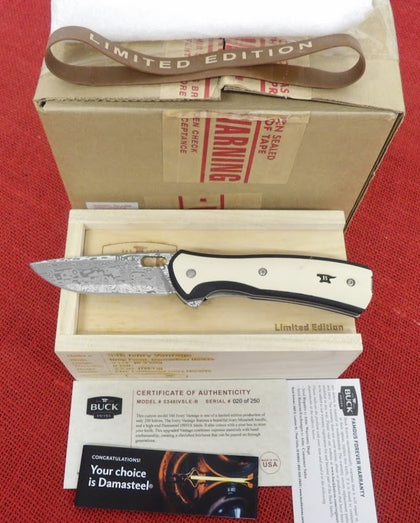 Buck 0346IVSLE 346 Vantage 2018 Limited Knife Damasteel Ivory Micarta BU-472