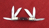 Hen & Rooster Knife 345-RPB Congress 6 Blade 3 5/8" Red Picked Bone NEW