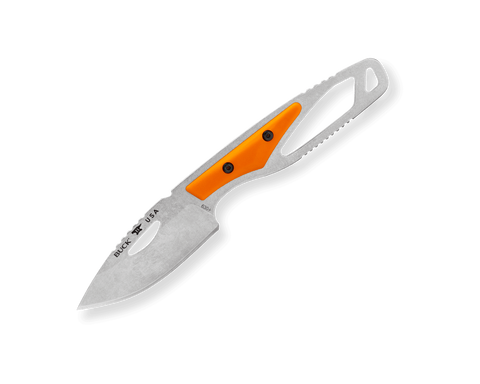 Buck 0630ORS 630 Hide Knife Drop Point Skinner Skeleton Handle Orange GFN Overlay USA