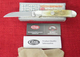Case 36727 Copperhead 3 7/8" Closed Pocket Knife Single Blade Wharncliffe Burnt Natural Cream Bone USA 6249W