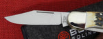 Boker 114021S Stag Folding Hunter Duo 2 Blade Knife w/ Saw Double Lockback Germany 440C