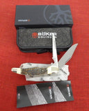 Boker 114021S 4021 Stag Folding Hunter Duo Knife w/ Saw Double Lockback Germany