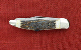 Boker 114021S 4021 Stag Folding Hunter Duo Knife w/ Saw Double Lockback Germany