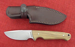 Boker Arbolito 02BA415 Vultur Fixed Blade Knife ACX390 Drop Point Olive Wood Handles Bushcraft