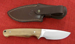 Boker Arbolito 02BA415 Vultur Fixed Blade Knife ACX390 Drop Point Olive Wood Handles Bushcraft