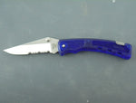 Buck 0444FX 444FX 444 Bucklite Clear Dark Blue Folding Pocket Knife Lockback USA Made 2001 Lot#LT-45