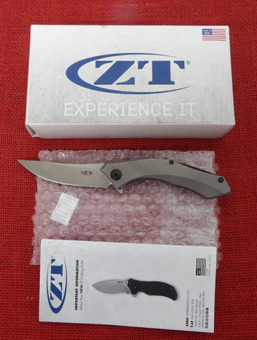 Zero Tolerance Knife by Kershaw ZT 0460Ti 0460 Dmitry Sinkevich Flipper CPM20CV Stonewashed Titanium Handles USA NOS