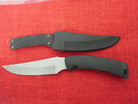 Buck 0470 470BK 470 Mentor Fixed Blade Knife USA Made 1995 Rubber Handle 420HC Blade Lot#BU-224