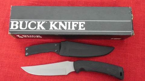 Buck 0470 470BK 470 Mentor Fixed Blade Knife USA Made 1995 In Box Rubber Handle 420HC Blade Lot#BU-279