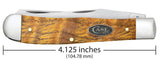 Case 47120 Trapper Knife Yellow Curly Oak Smooth Wood USA Made 7254 SS