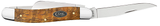 Case 47122 Medium Stockman 3 5/8" Slip Joint Pocket Knife Yellow Curly Oak Smooth Wood USA 7318 SS