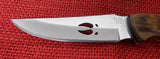 Buck 0475 475-SP5 Mini Mentor Knife Wood Handle with Deer Tracks USA Made 1999 Leather Sheath Lot#BU-378